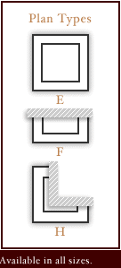 Square Column Plan Types E, F, & H