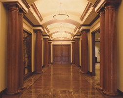 fiberglass columns in a hall