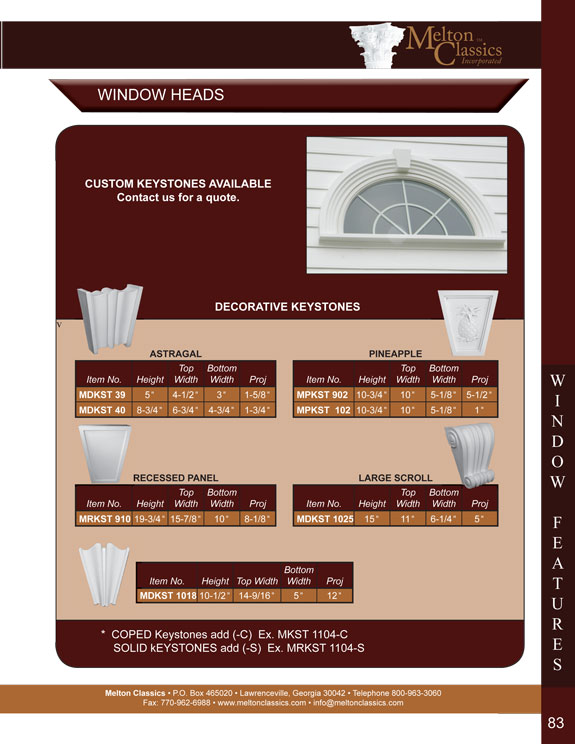 Polyurethane Window Feature Designs